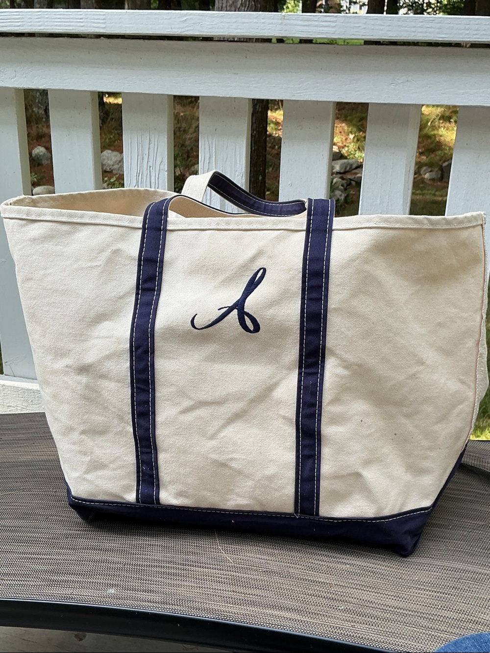Vintage 1990’s LL Bean Boat Tote Xtra Large Navy Classic